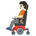 person in motorized wheelchair, light skin tone